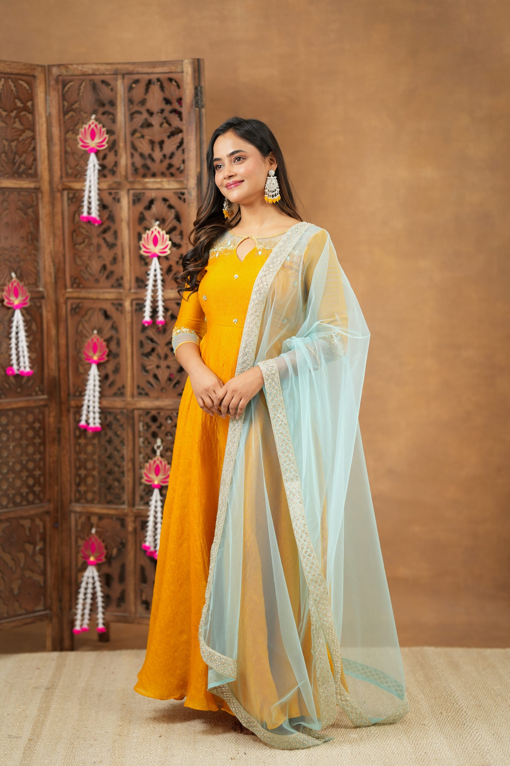 PC032 Mango yellow with sky-blue